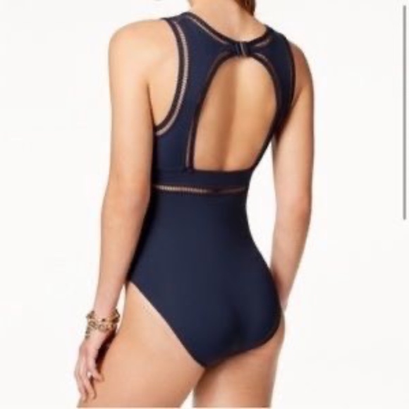 Michael Kors Women's Cruise One Piece Navy Blue Swimsuit, Size 10, Summer, Beach - Picture 2 of 15